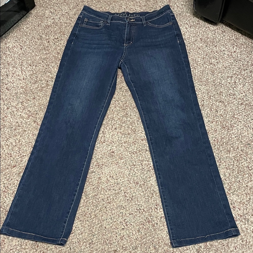 Yoga dark rinse high rise Blue Women's straight cut Jeans
